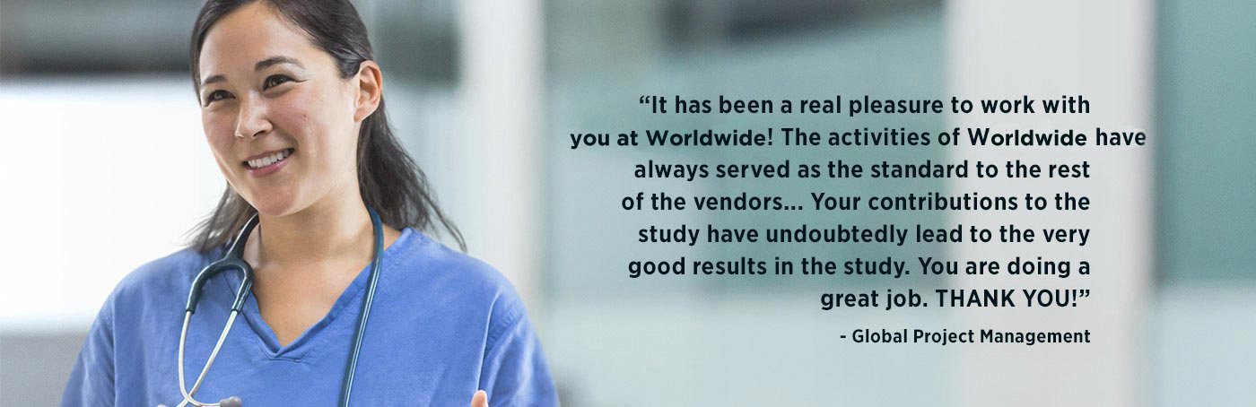 Thank yoy from sposnsor's global project management to worldwide clinical trials