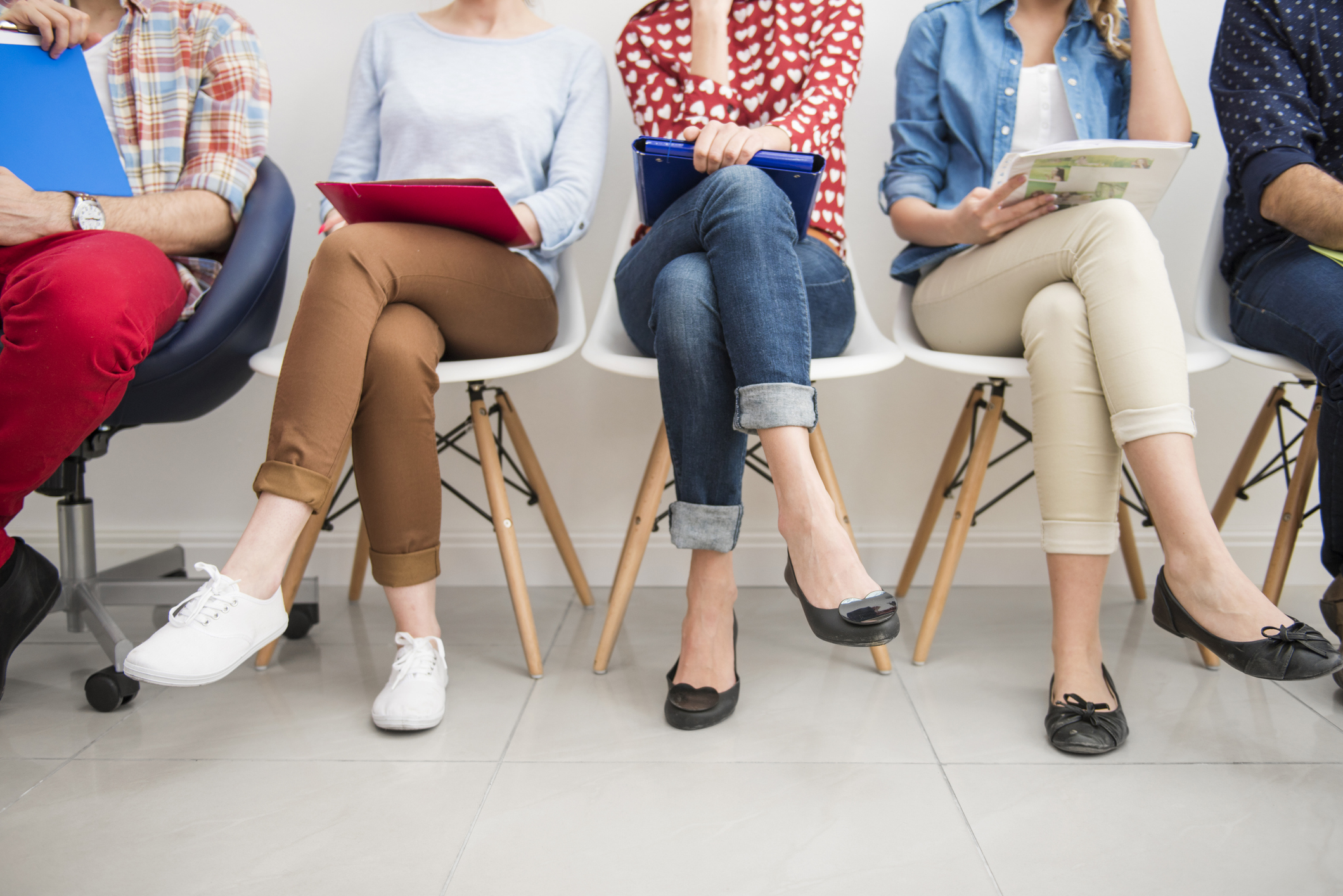 Patients sitting in waiting room