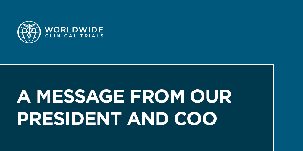 a message from our president and coo